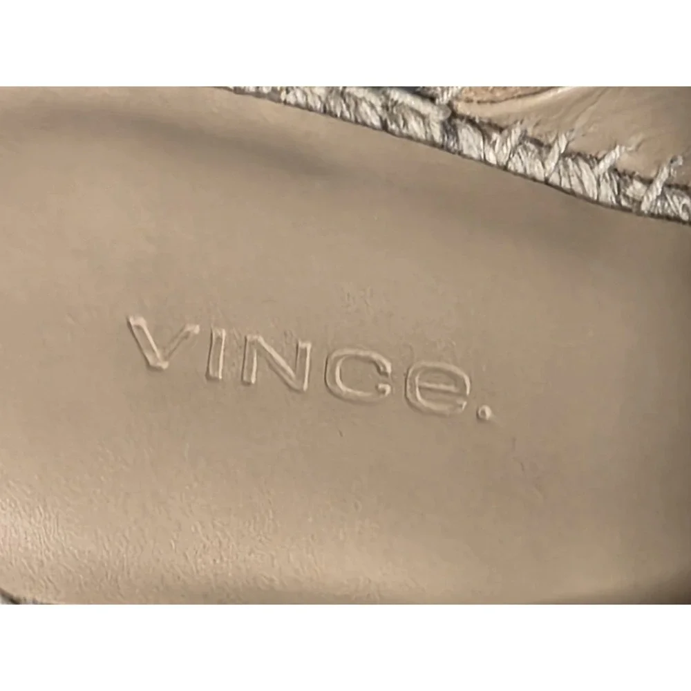 Vince Espadrille Wedge Sandal Size 6 M Suede Leather Tan